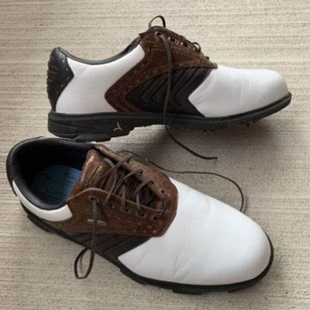Hi-Tec Men’s Size 12 C2 Comfort Flex Groove White Brown Black Golf Shoes